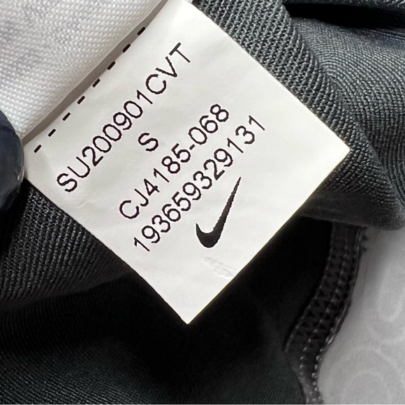 Nike Pro Dri-Fit Cropped Workout Top in Gray White - Picture 5 of 6